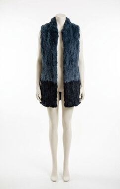 NEW LOVE TOKEN alexa fur vest in teal/black